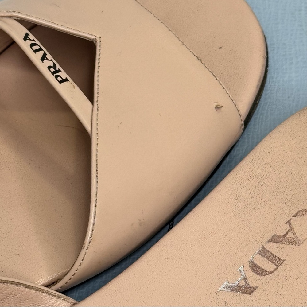 Prada Tan Leather Mules with Minimalist Design - Picture 3 of 6